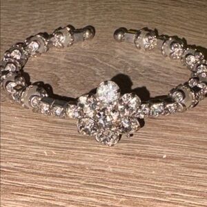 Artisan made rhinestone and faux pearl bracelet
